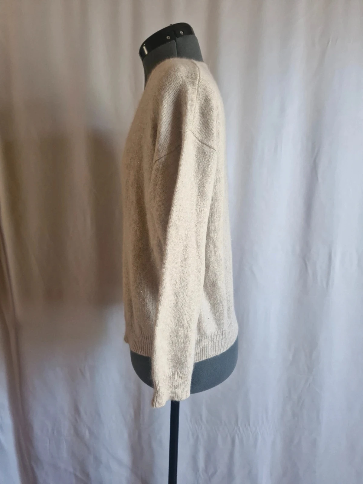 Pull See U Soon beige zachte angorawol gebreid V-hals S/M chic cocoon – photo 2
